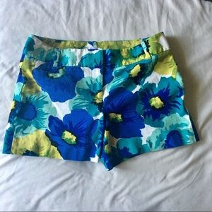 Ann Taylor Loft blue and green floral shorts